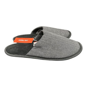 Joe Fresh Slippers Mens Size 10 Gray Herringbone House Shoes Indoor Cozy